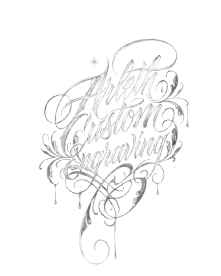 Firma artística de Alba · Arleth Custom Engraving